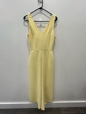 Aritzia Wilfred Écoulement Jumpsuit Yellow | Open Back Tie | Wide Leg | Size S